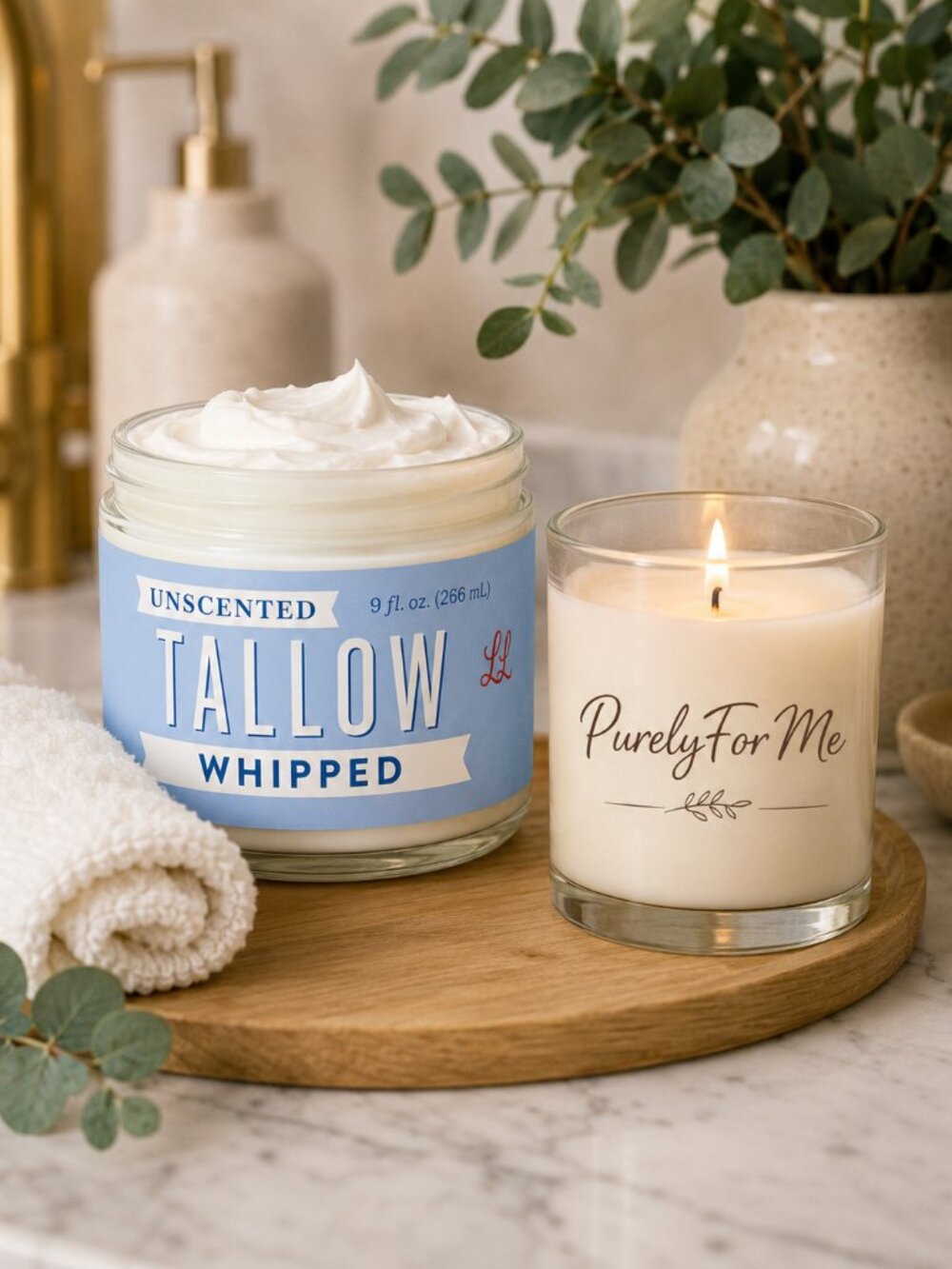 100% Pure Whipped | Beef Tallow | Moisturizer Unscented Face & Body Lotion 9 oz